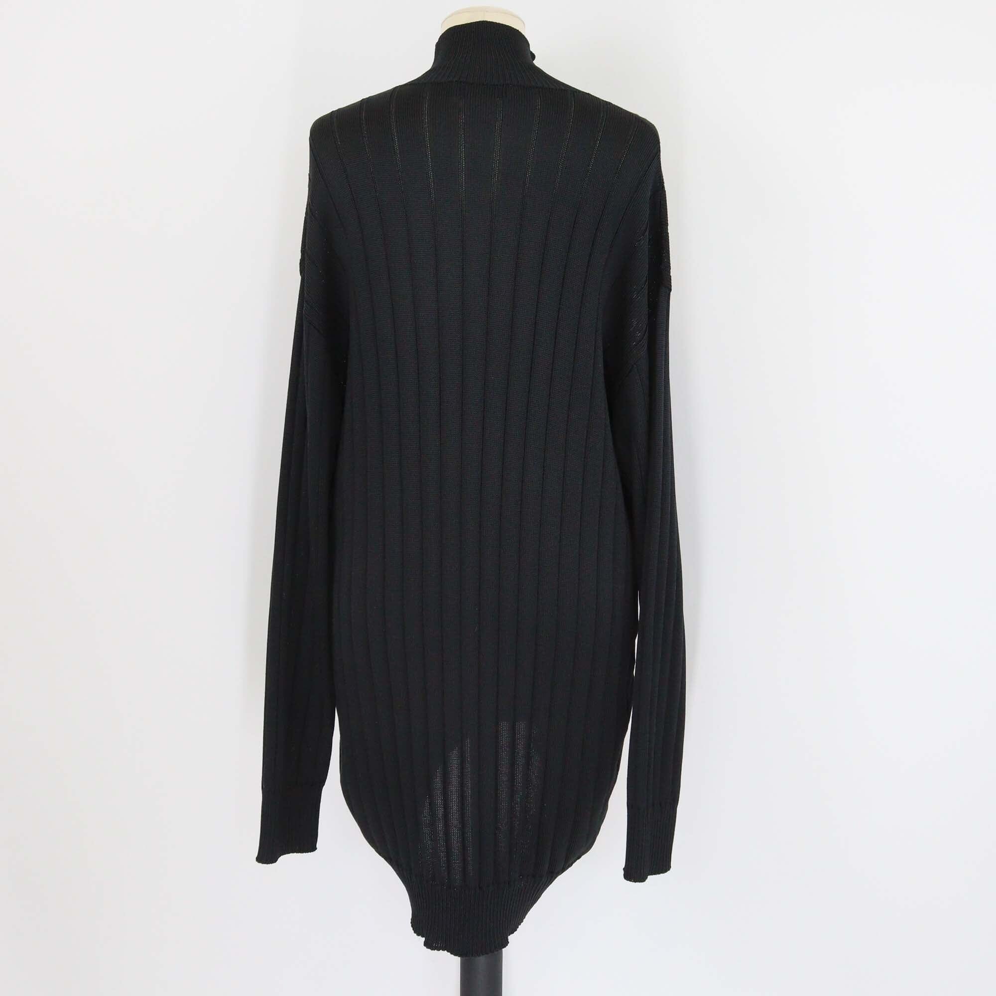 Balenciaga Black Rib Knit Silk Turtle Neck Jumper Womens Balenciaga 