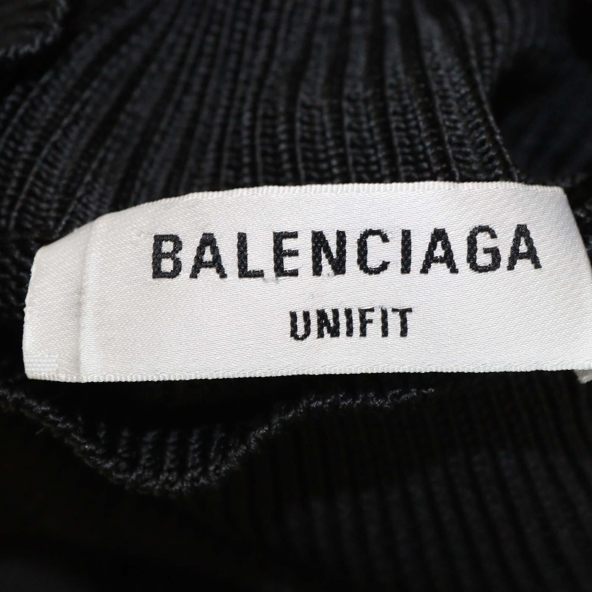 Balenciaga Black Rib Knit Silk Turtle Neck Jumper Womens Balenciaga 