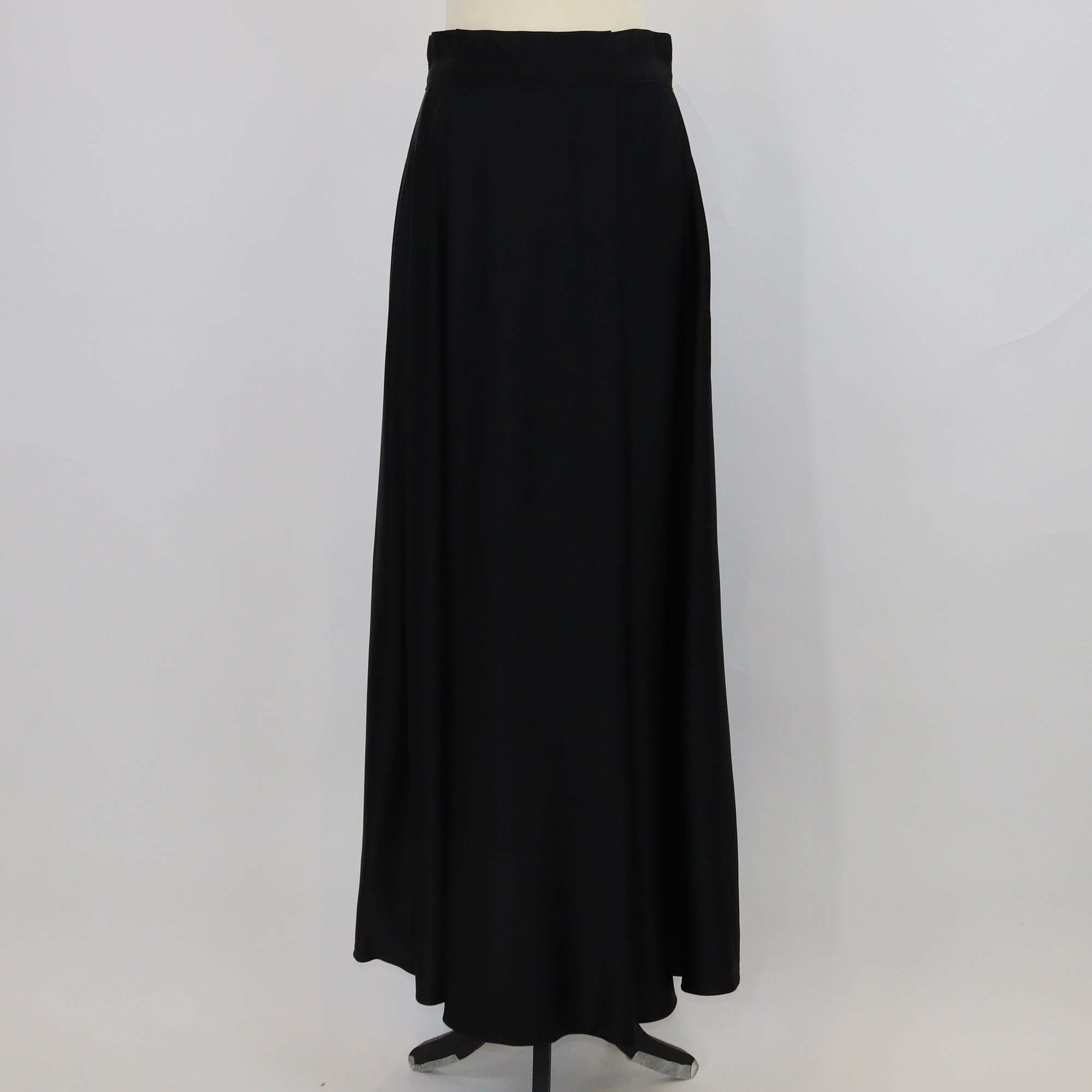 Max Mara Black Blend Acetate Pleated Maxi Skirt