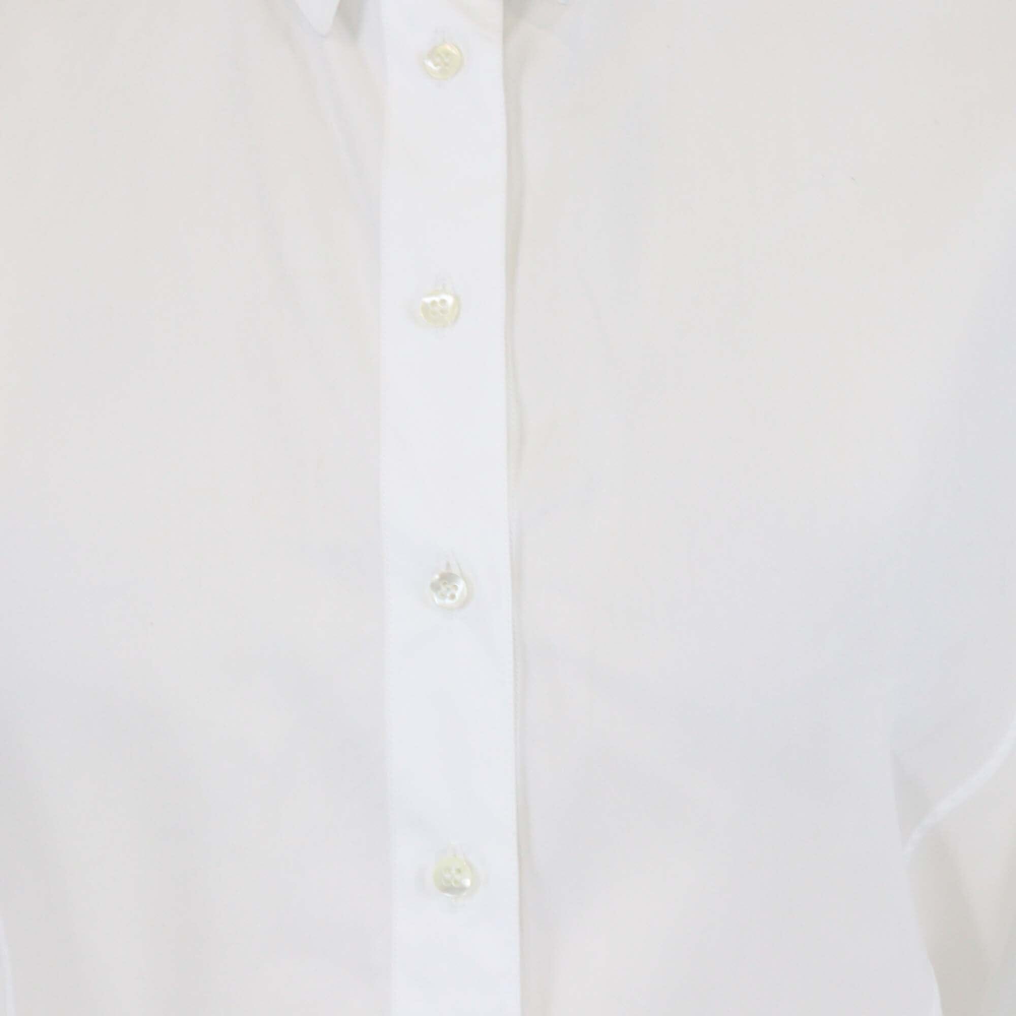 Alaia White Cotton Eyelet Tail Long Sleeve Button Front Shirt Dress Womens Alaia 