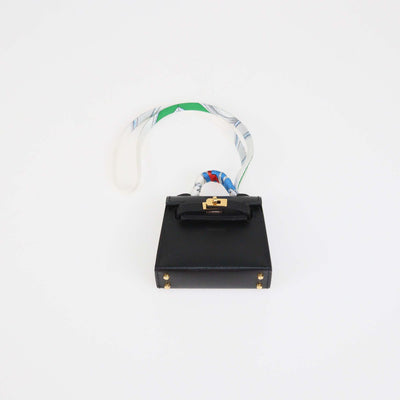 Hermes Black Box Calf Leather Kelly Twilly Charm
