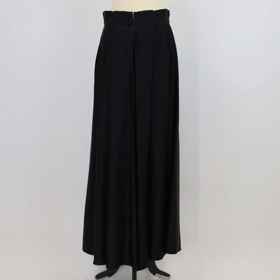 Max Mara Black Blend Acetate Pleated Maxi Skirt