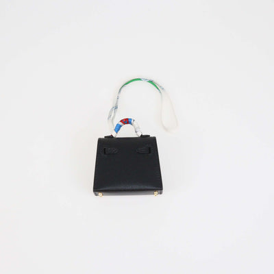 Hermes Black Box Calf Leather Kelly Twilly Charm
