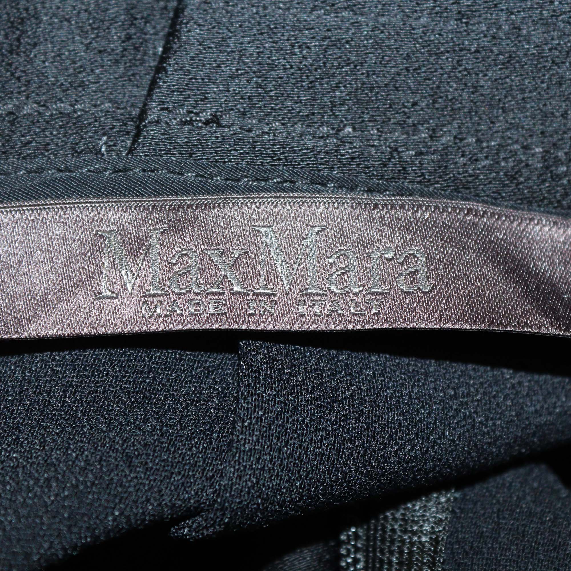 Max Mara Black Blend Acetate Pleated Maxi Skirt