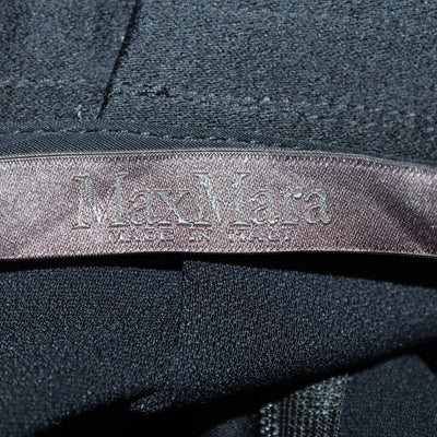 Max Mara Black Blend Acetate Pleated Maxi Skirt