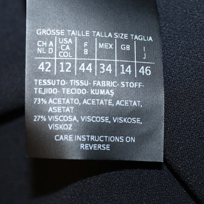 Max Mara Black Blend Acetate Pleated Maxi Skirt