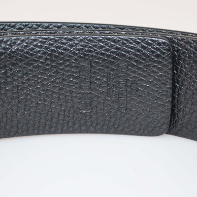 Valentino Black,White Leather Reversible Hammered VLogo Belt