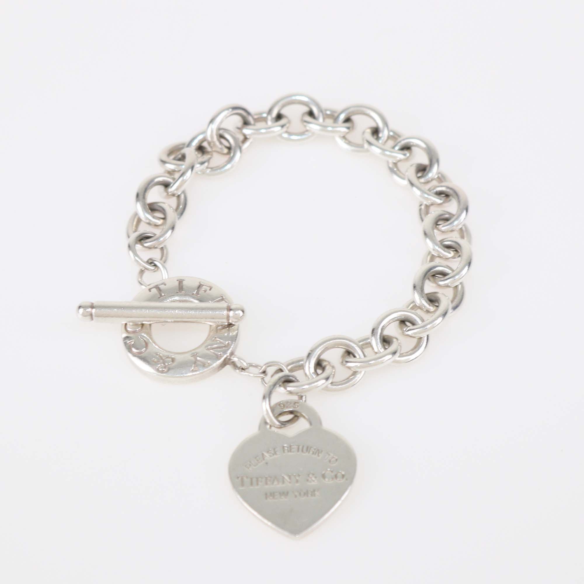Tiffany & Co. Sterling Silver Return To Tiffany Heart Tag Charm Toggle Bracelet