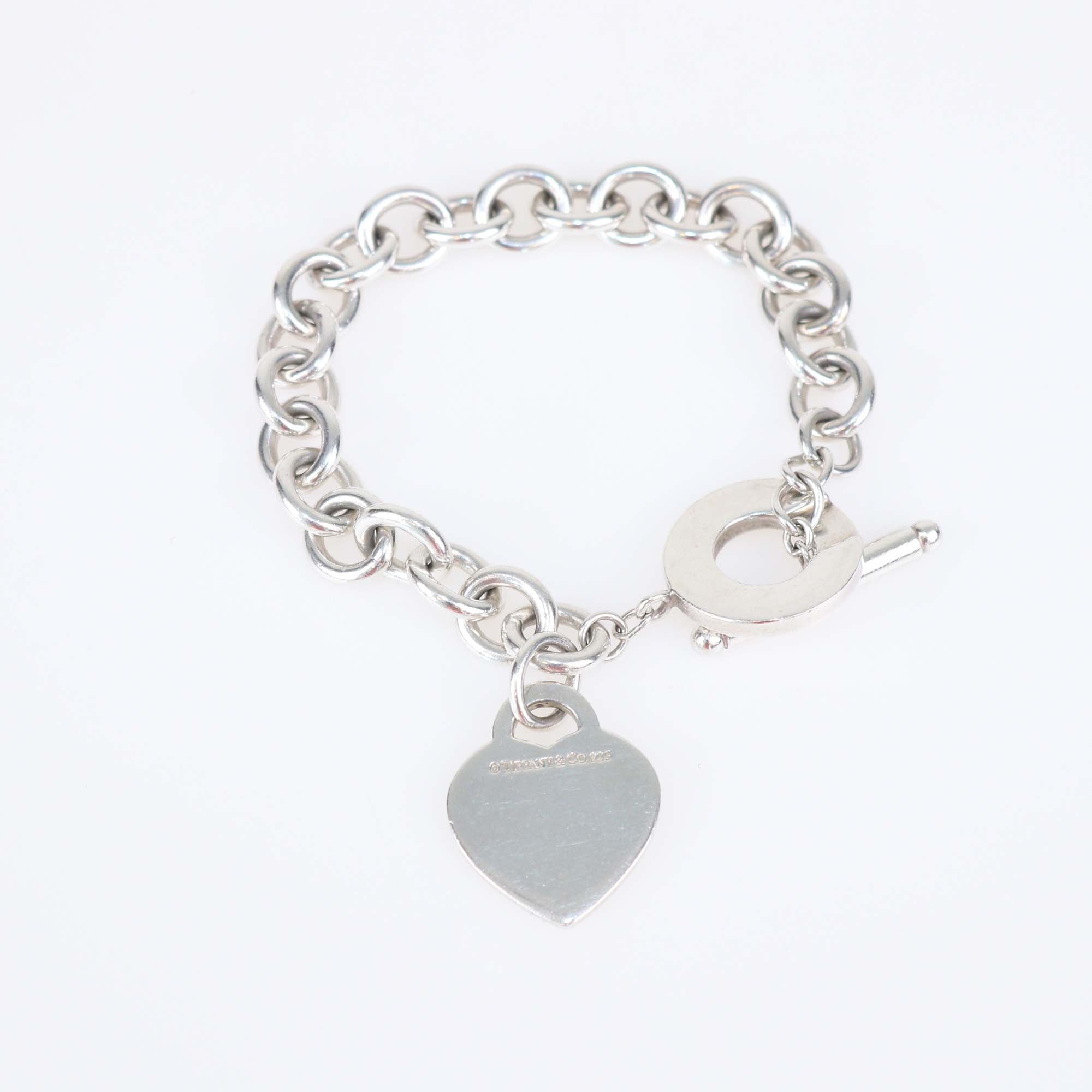 Tiffany & Co. Sterling Silver Return To Tiffany Heart Tag Charm Toggle Bracelet