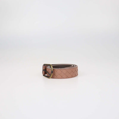 Bottega Veneta Light Brown Intrecciato Leather Belt