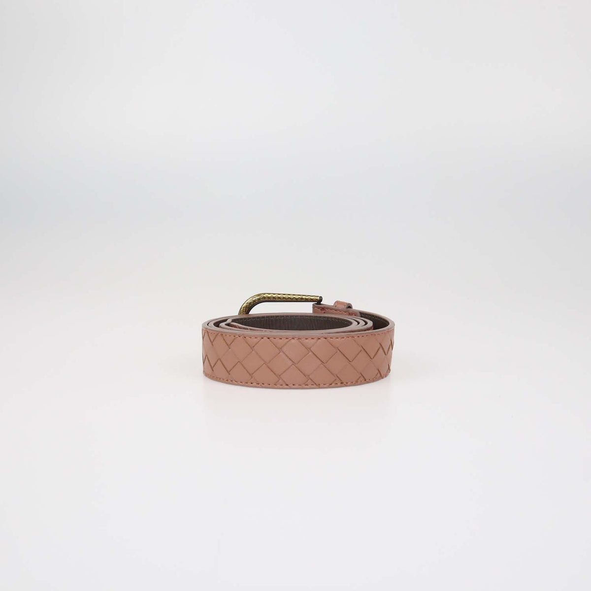 Bottega Veneta Light Brown Intrecciato Leather Belt