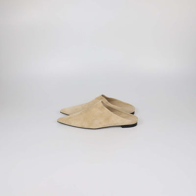 Khaite Beige Suede Cornelia Pointed Toe Flat Mules