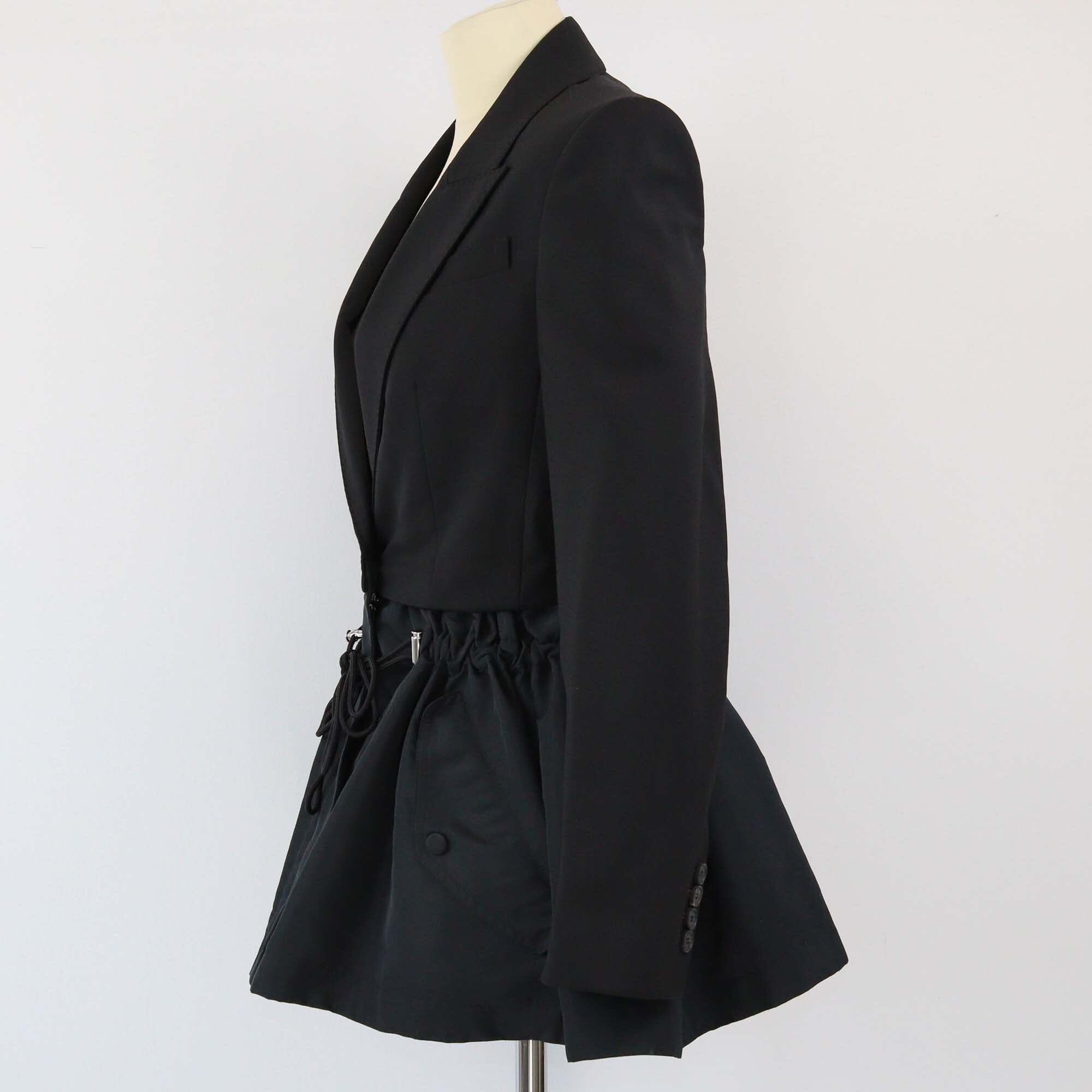 Alexander McQueen Black Peplum Drawstring Blazer Womens Alexander McQueen 