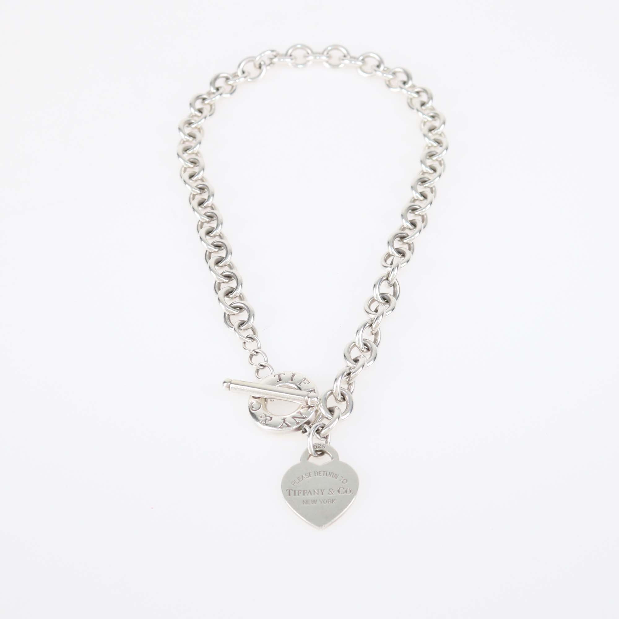 Tiffany & Co. Sterling Silver Return To Tiffany Heart Tag Charm Toggle Necklace