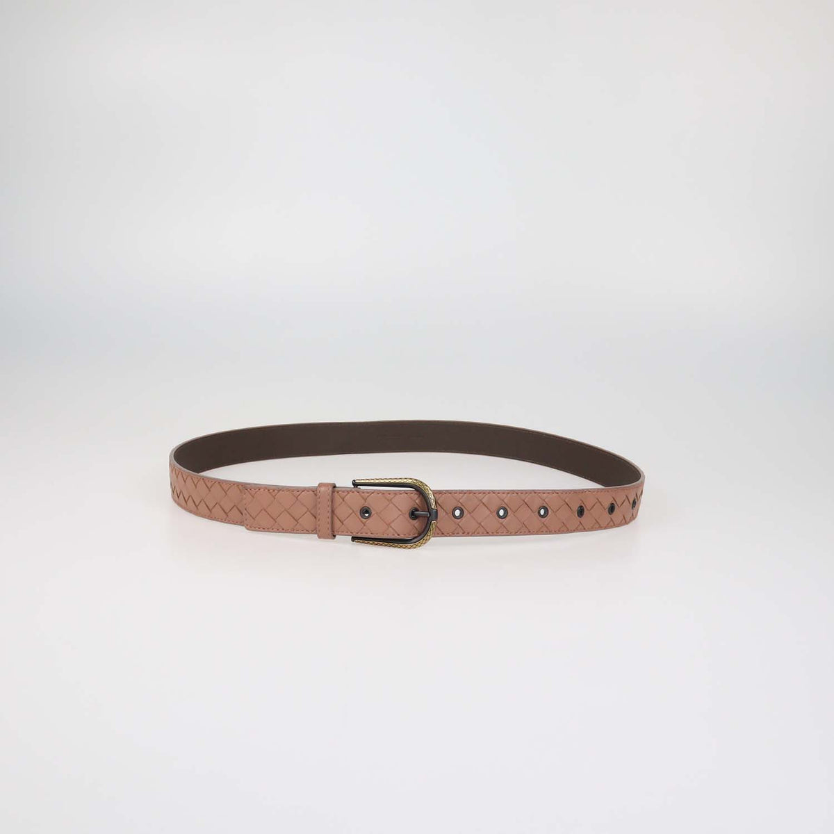 Bottega Veneta Light Brown Intrecciato Leather Belt