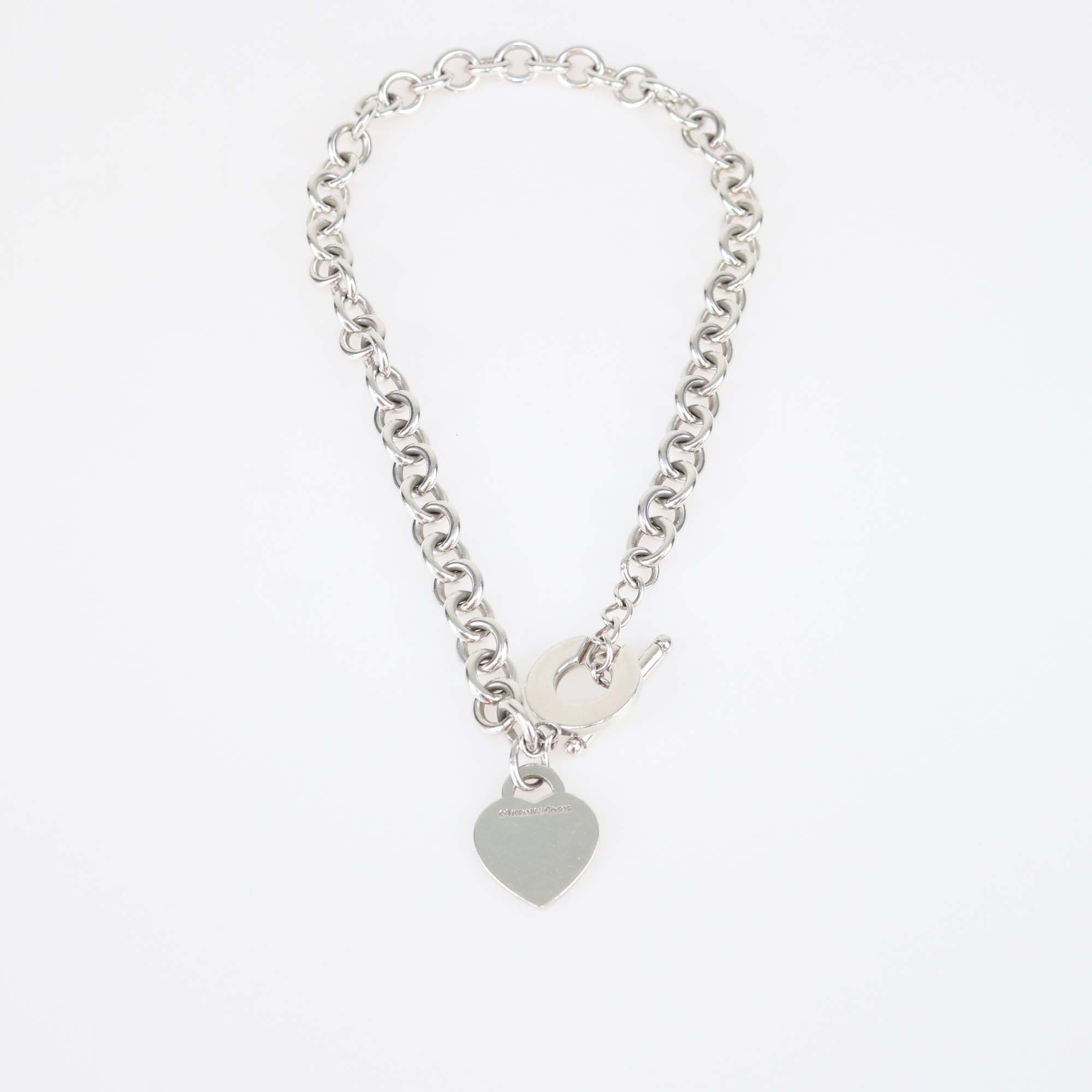 Tiffany & Co. Sterling Silver Return To Tiffany Heart Tag Charm Toggle Necklace