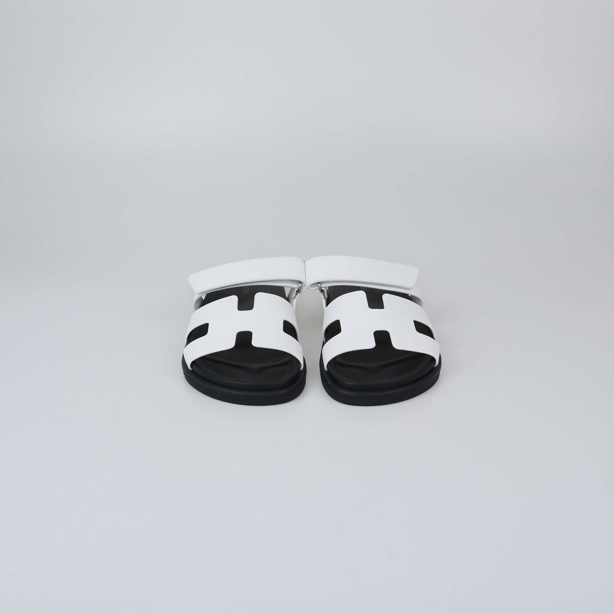 Hermes White Chypre Sandals Womens Hermes 