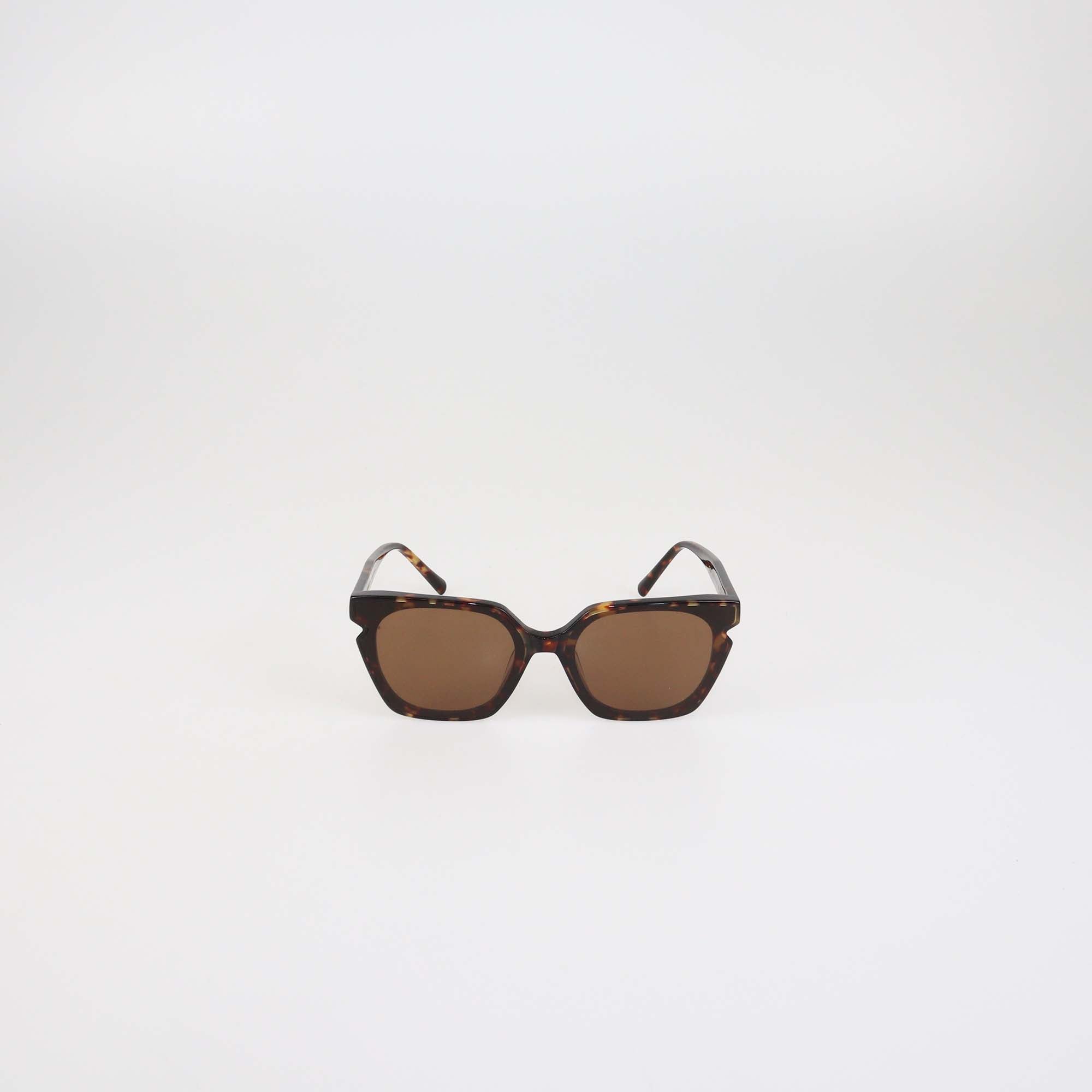 Karen Wazen Tortoise Acetate Gaia Square Sunglasses
