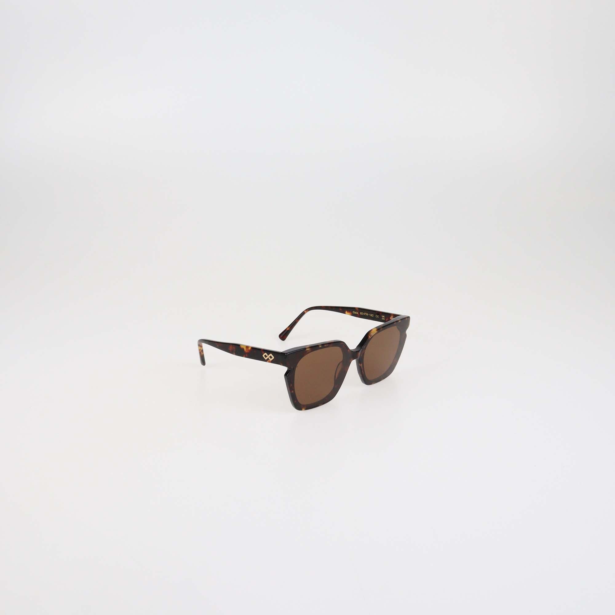 Karen Wazen Tortoise Acetate Gaia Square Sunglasses