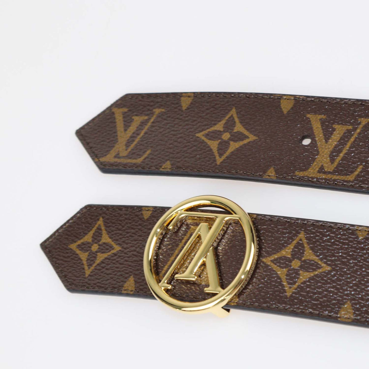 Louis Vuitton Monogram Canvas and Leather Reversible LV Circle Belt