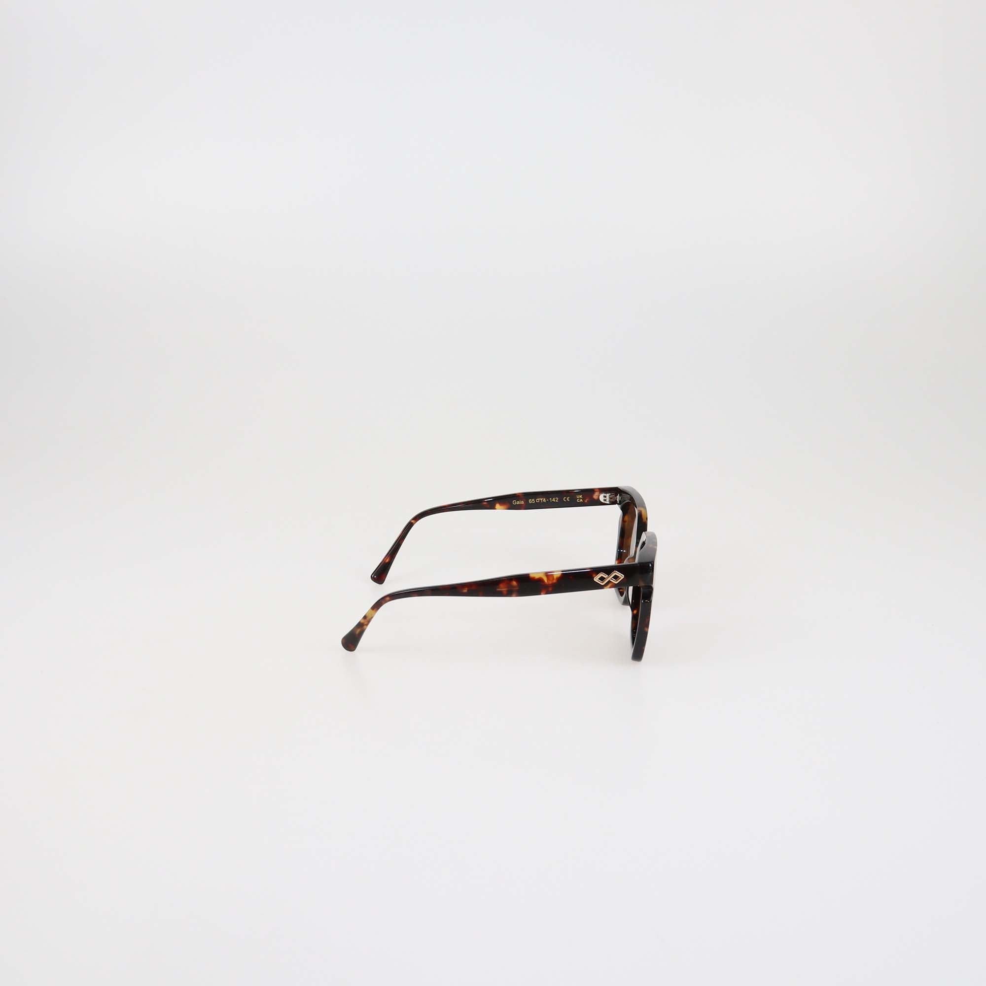 Karen Wazen Tortoise Acetate Gaia Square Sunglasses