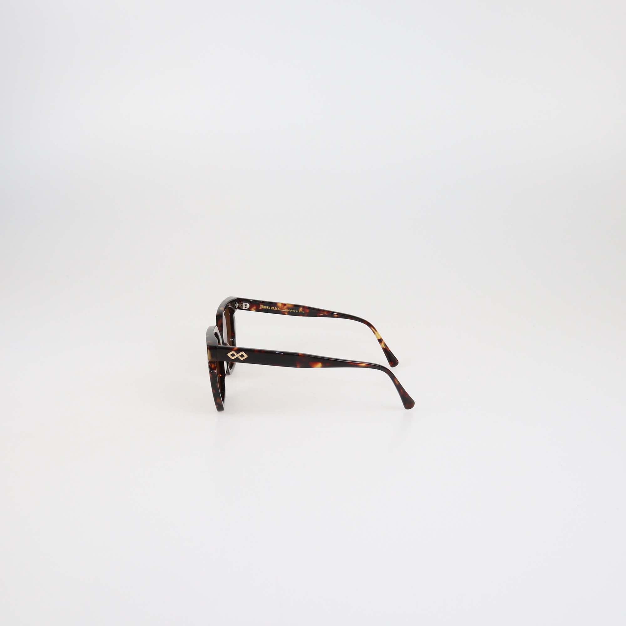 Karen Wazen Tortoise Acetate Gaia Square Sunglasses