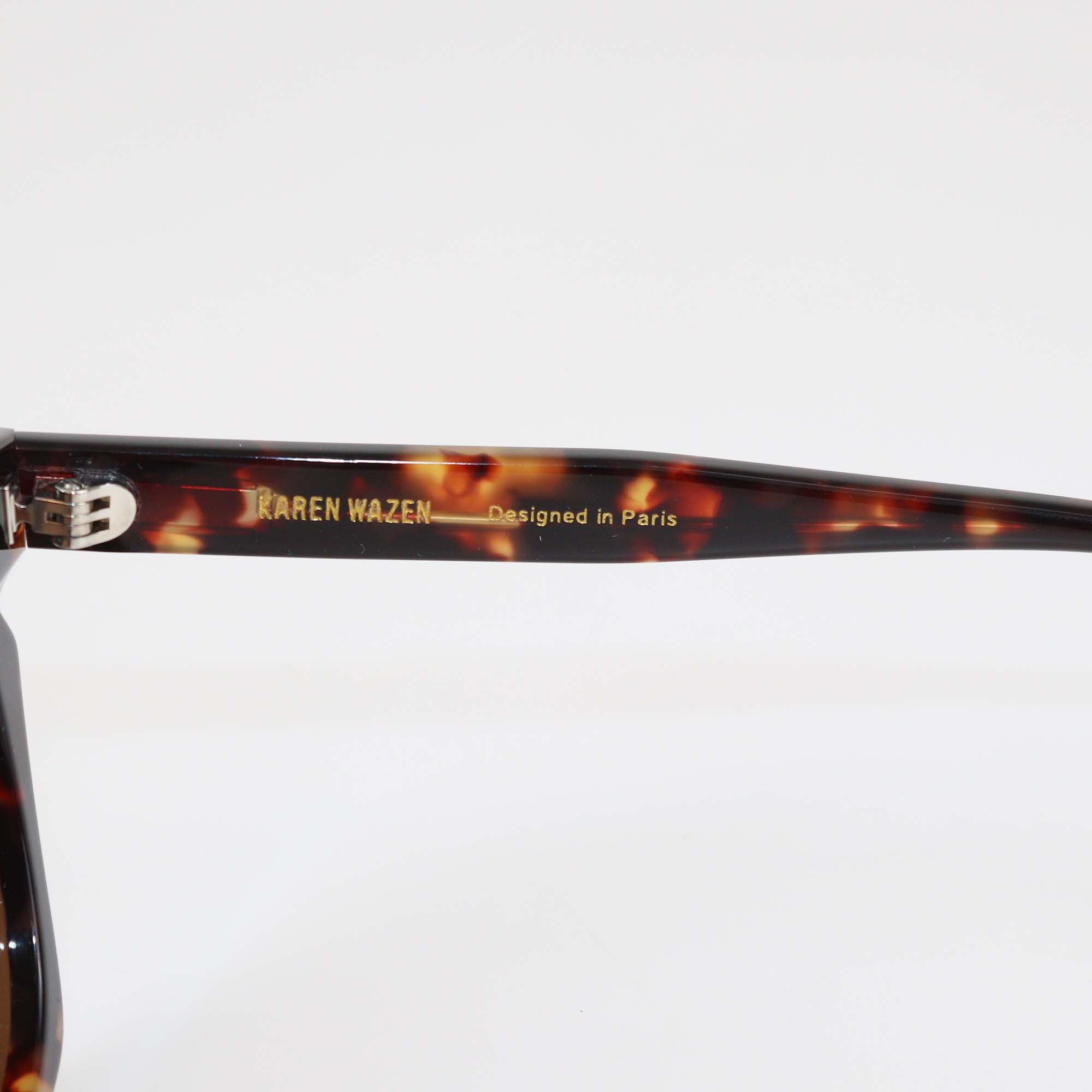 Karen Wazen Tortoise Acetate Gaia Square Sunglasses