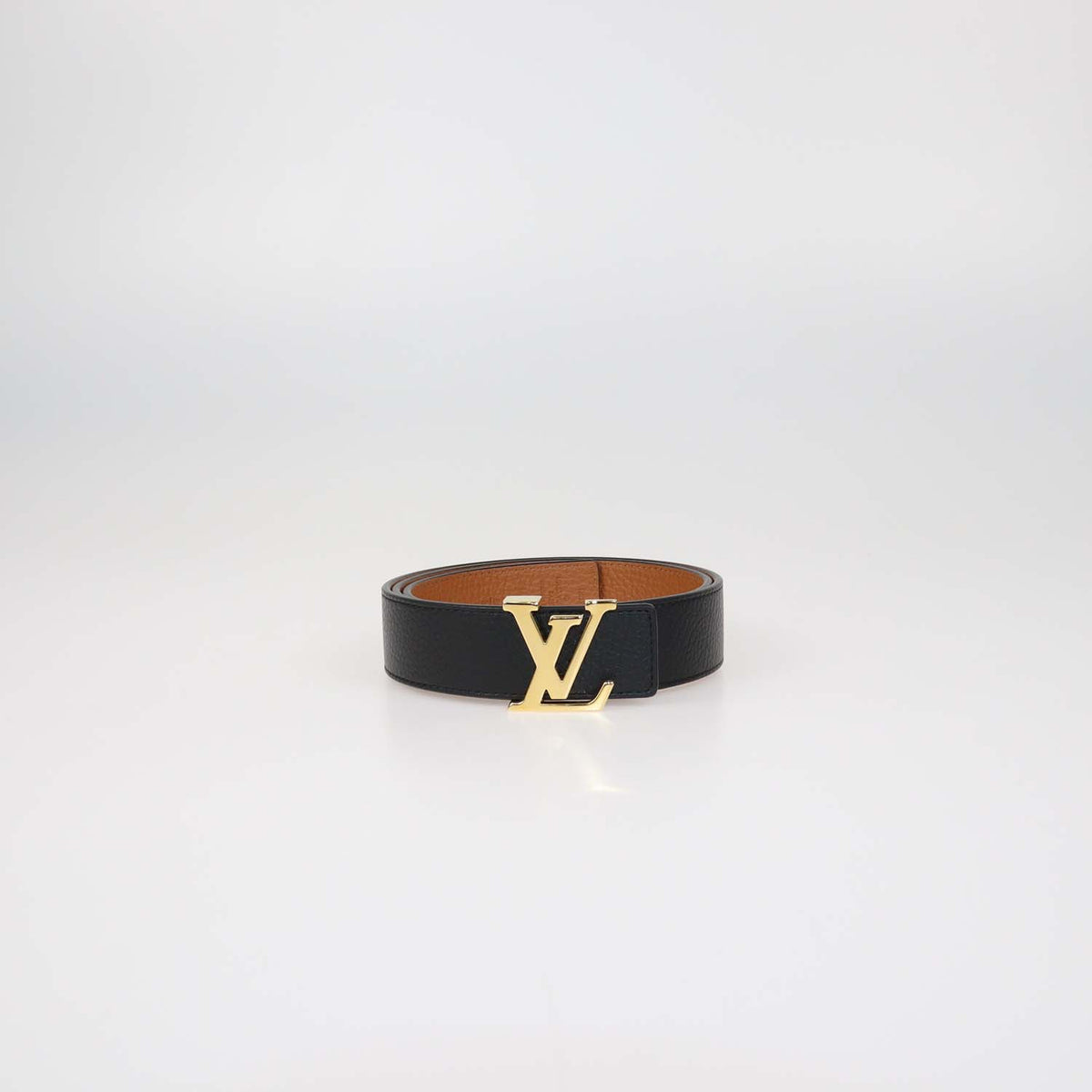 Louis Vuitton Black/Brown Leather Reversible Initiales Belt