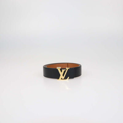 Louis Vuitton Black/Brown Leather Reversible Initiales Belt