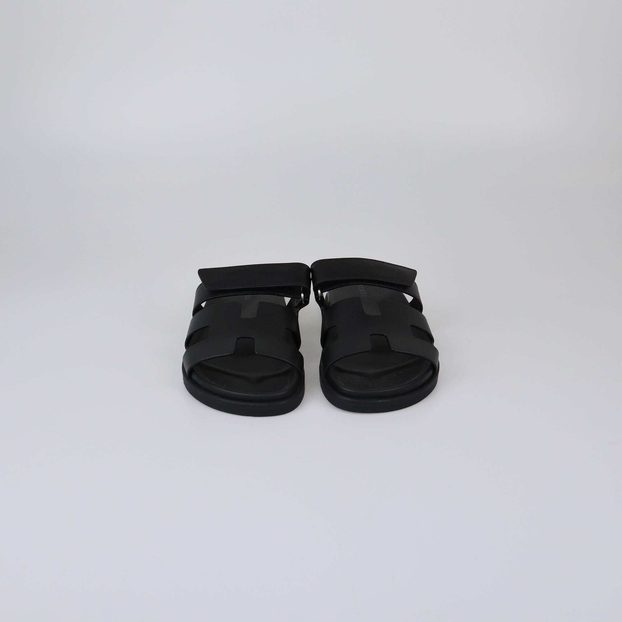 Hermes Black Chypre Sandals Womens Hermes 