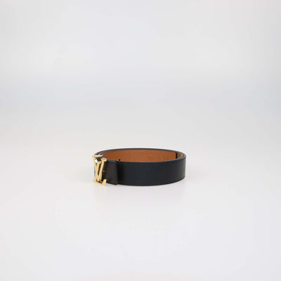 Louis Vuitton Black/Brown Leather Reversible Initiales Belt