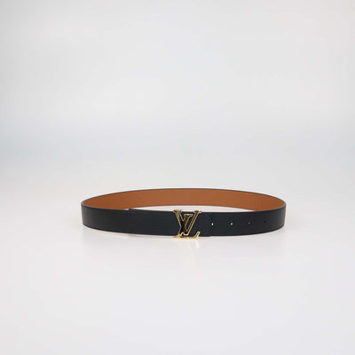 Louis Vuitton Black/Brown Leather Reversible Initiales Belt