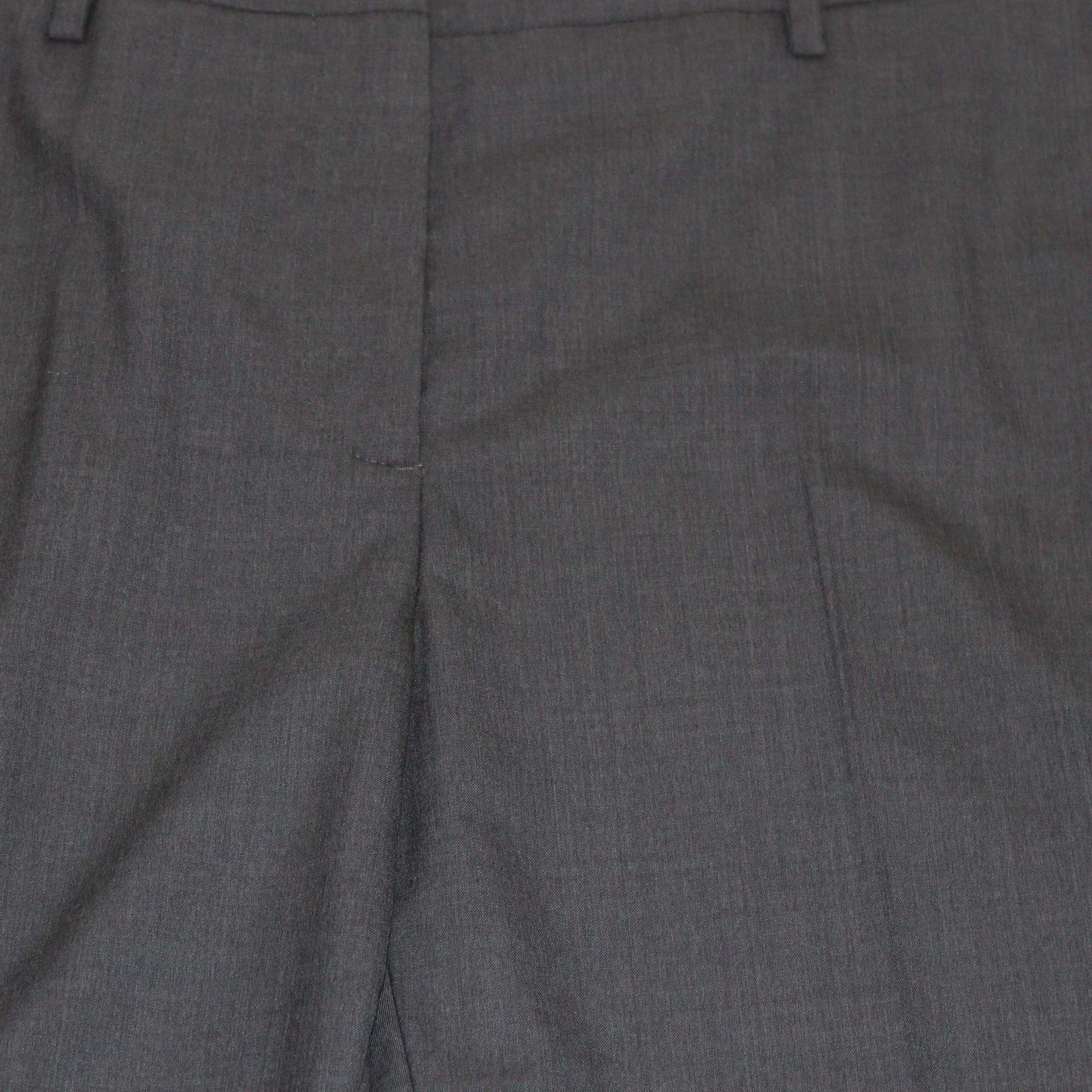 Prada Dark Grey/Blue Wool Velvet Trimmed Pants