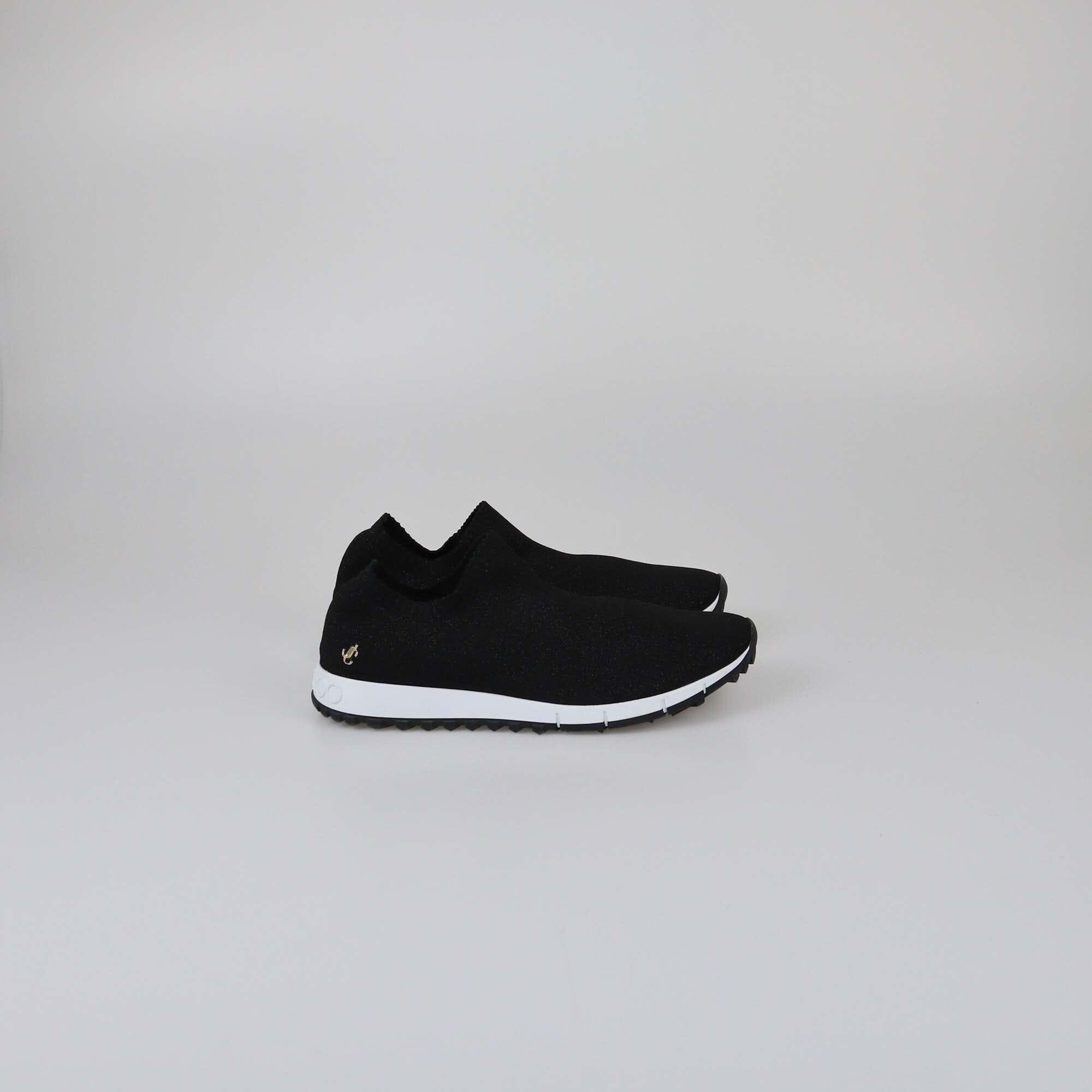 Jimmy Choo Black Knit Verona Low Top Sneakers Womens Jimmy Choo 