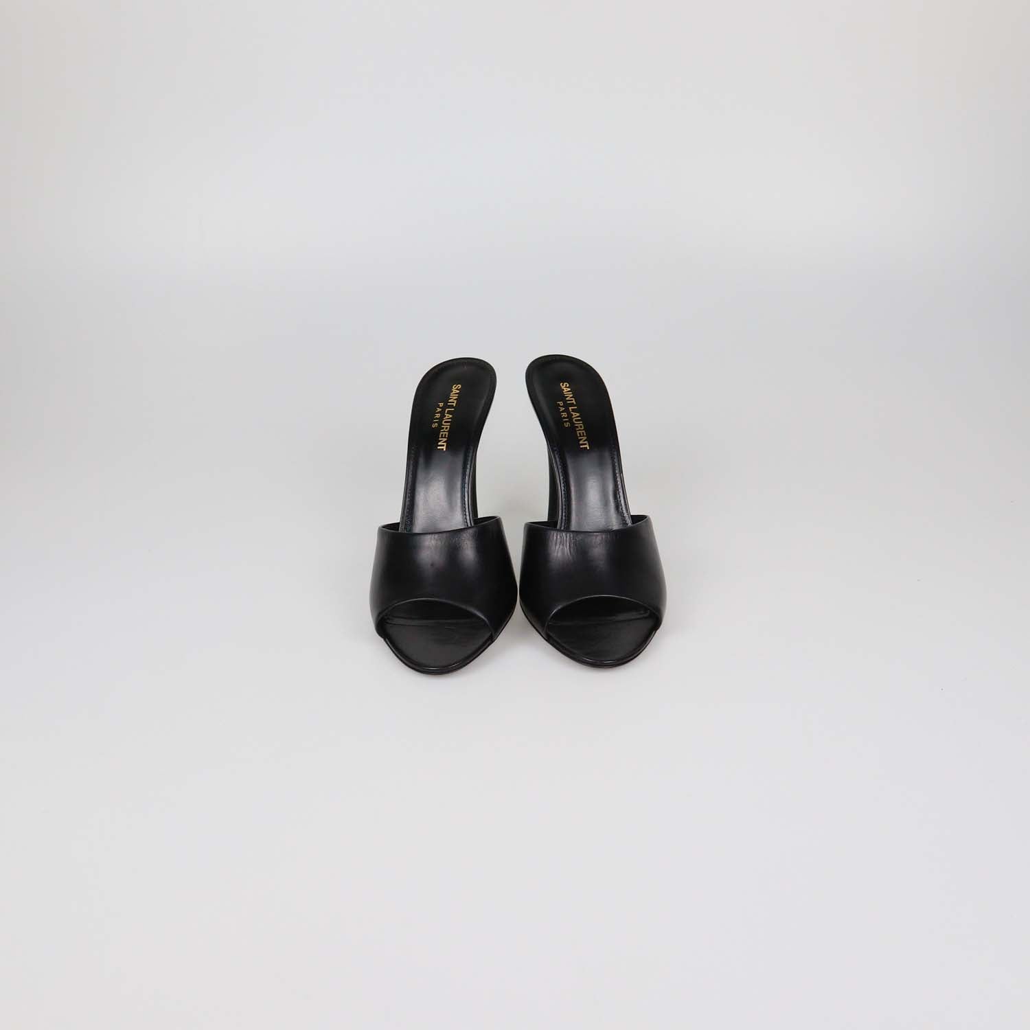 Saint Laurent Black Leather LA 16 Sandals
