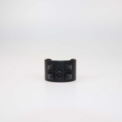 Hermes Matte Black Aluminium Collier de Chien Sunset Cuff Bracelet