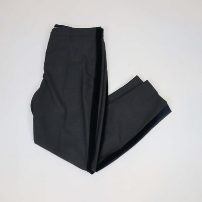 Prada Dark Grey/Blue Wool Velvet Trimmed Pants