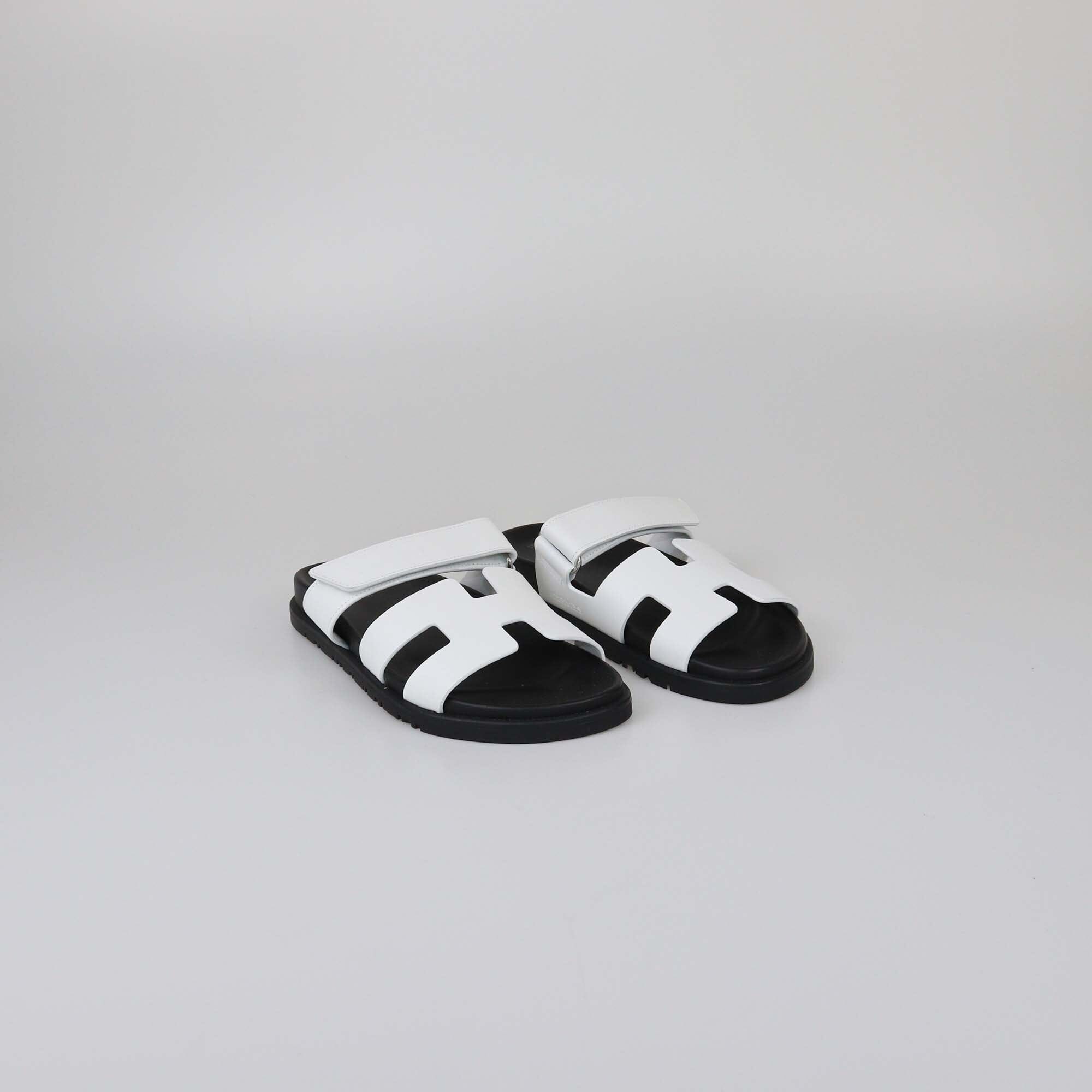 Hermes White Chypre Sandals Womens Hermes 