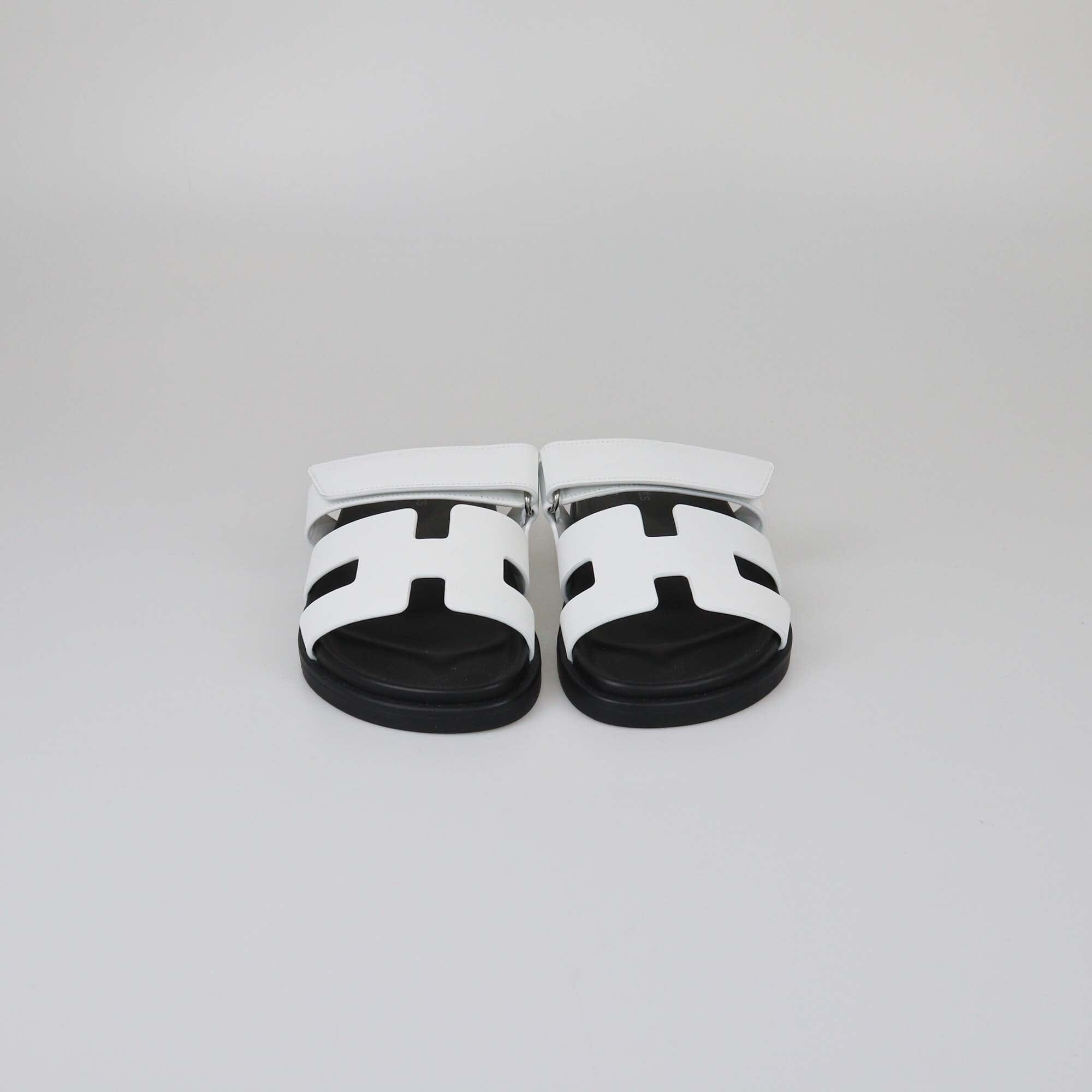 Hermes White Chypre Sandals Womens Hermes 