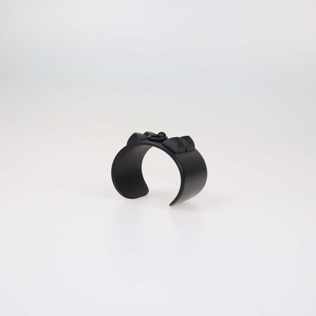 Hermes Matte Black Aluminium Collier de Chien Sunset Cuff Bracelet