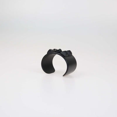 Hermes Matte Black Aluminium Collier de Chien Sunset Cuff Bracelet