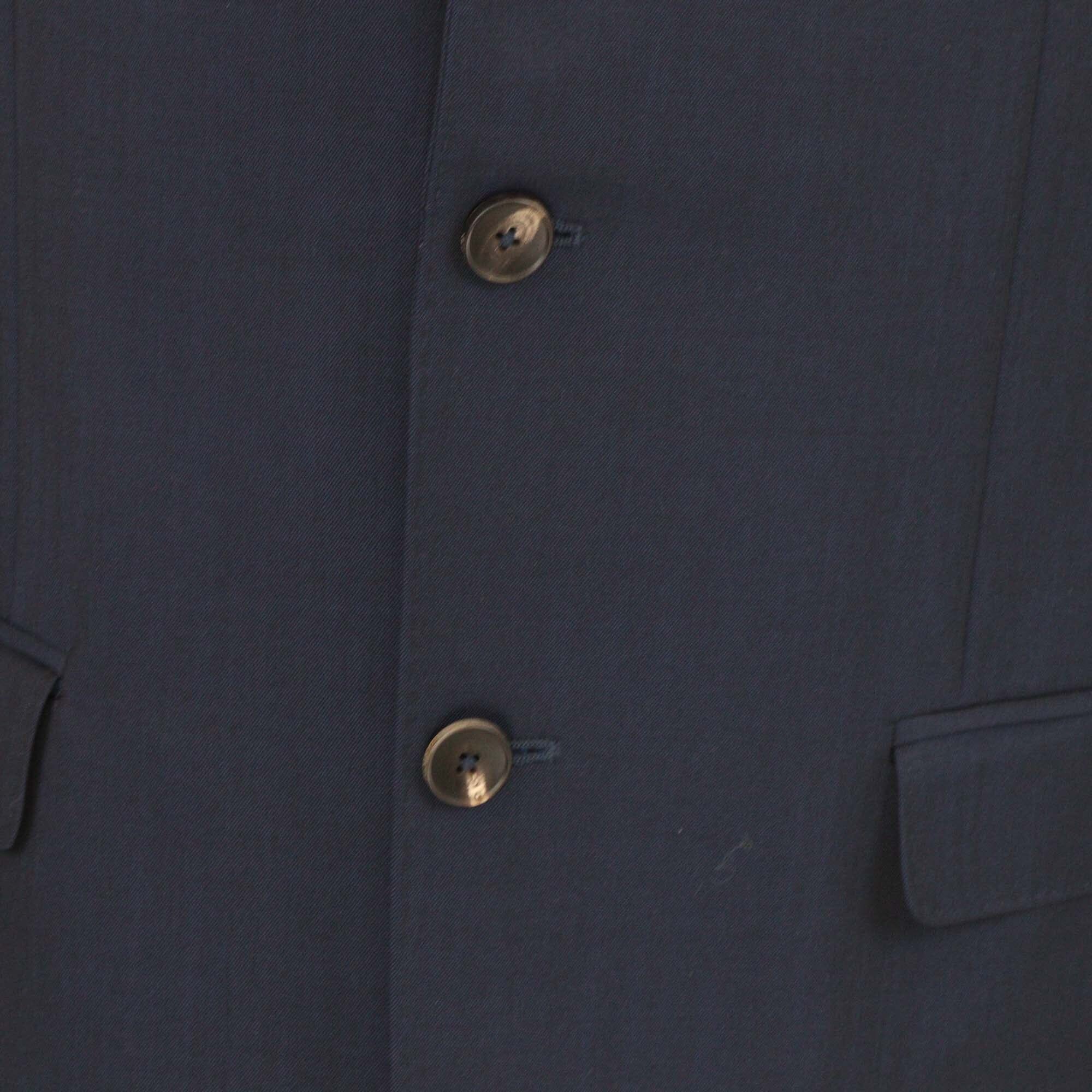 Z Zegna Navy Blue Blend Wool Single Breasted Blazer Mens Z Zegna 