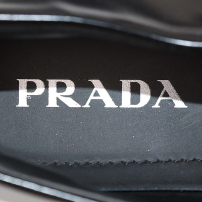 Prada Black Brushed Leather Monolith Platform Loafers