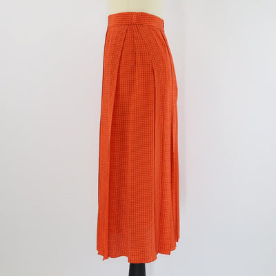 Joseph Orange Pleated Charlie Midi Skirt Womens Joseph 