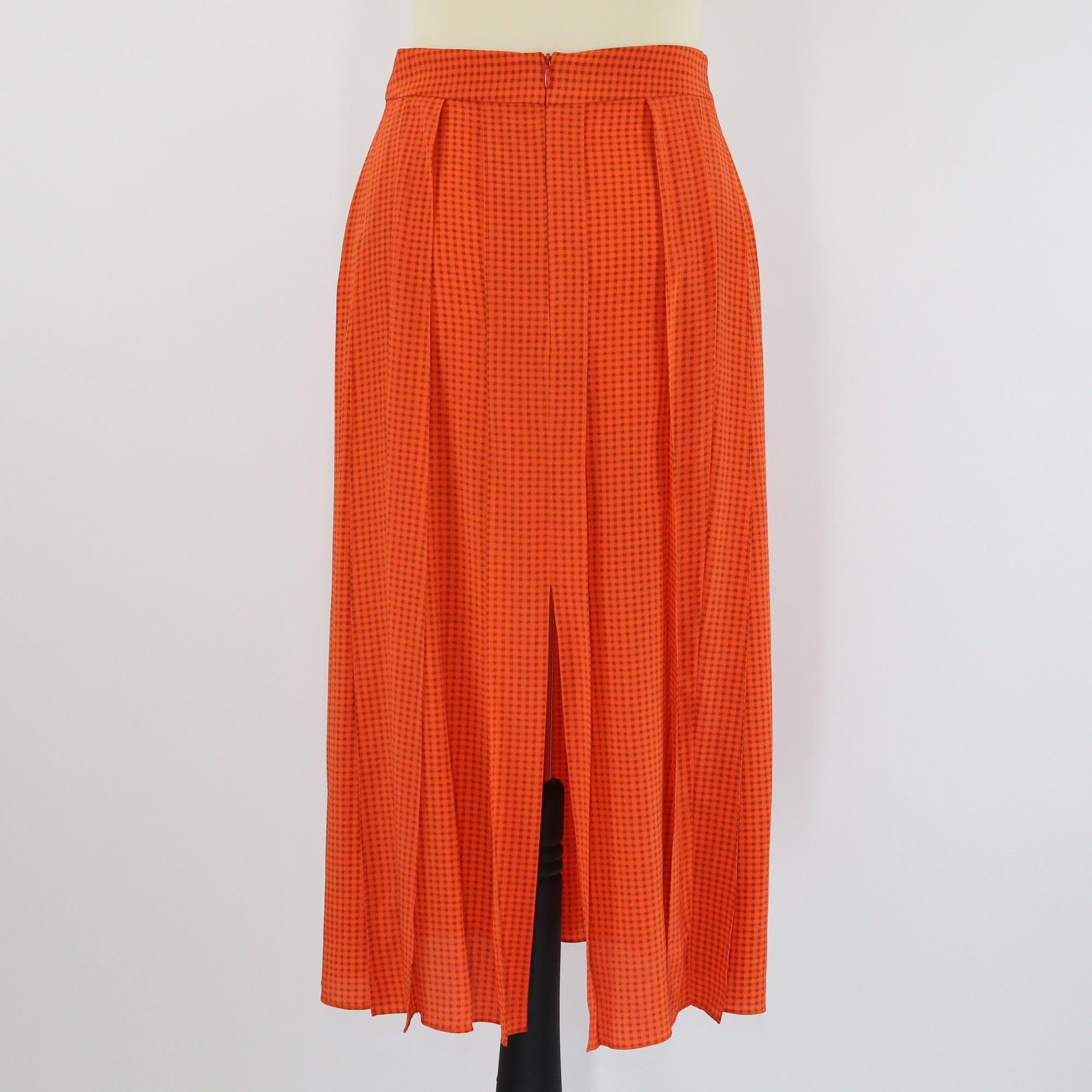 Joseph Orange Pleated Charlie Midi Skirt Womens Joseph 