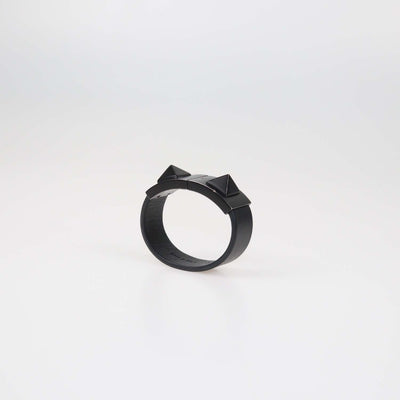 Valentino Black Leather Rockstud Clasp Bracelet
