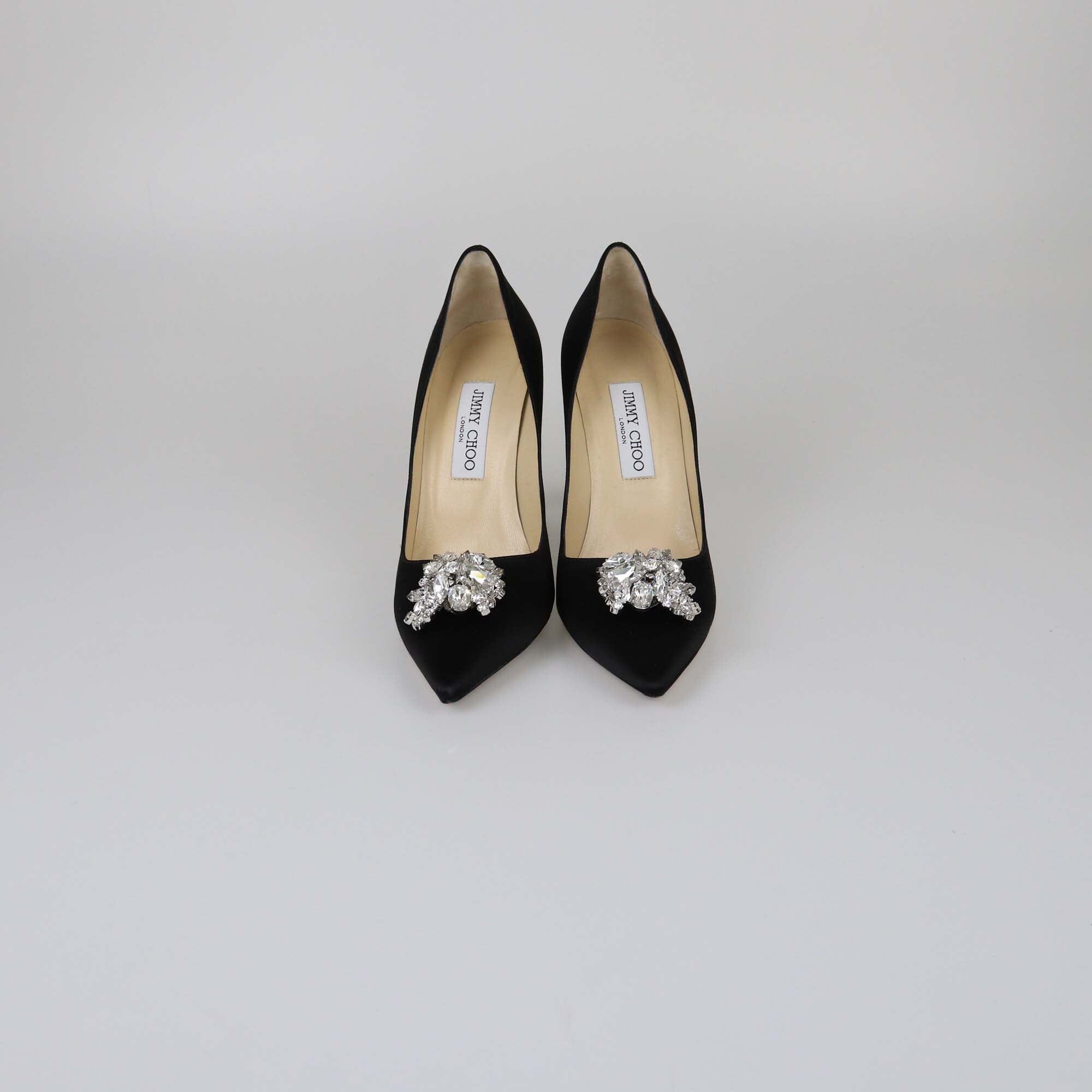 Jimmy Choo Black Crystal Embellished Pumps Womens Jimmy Choo 