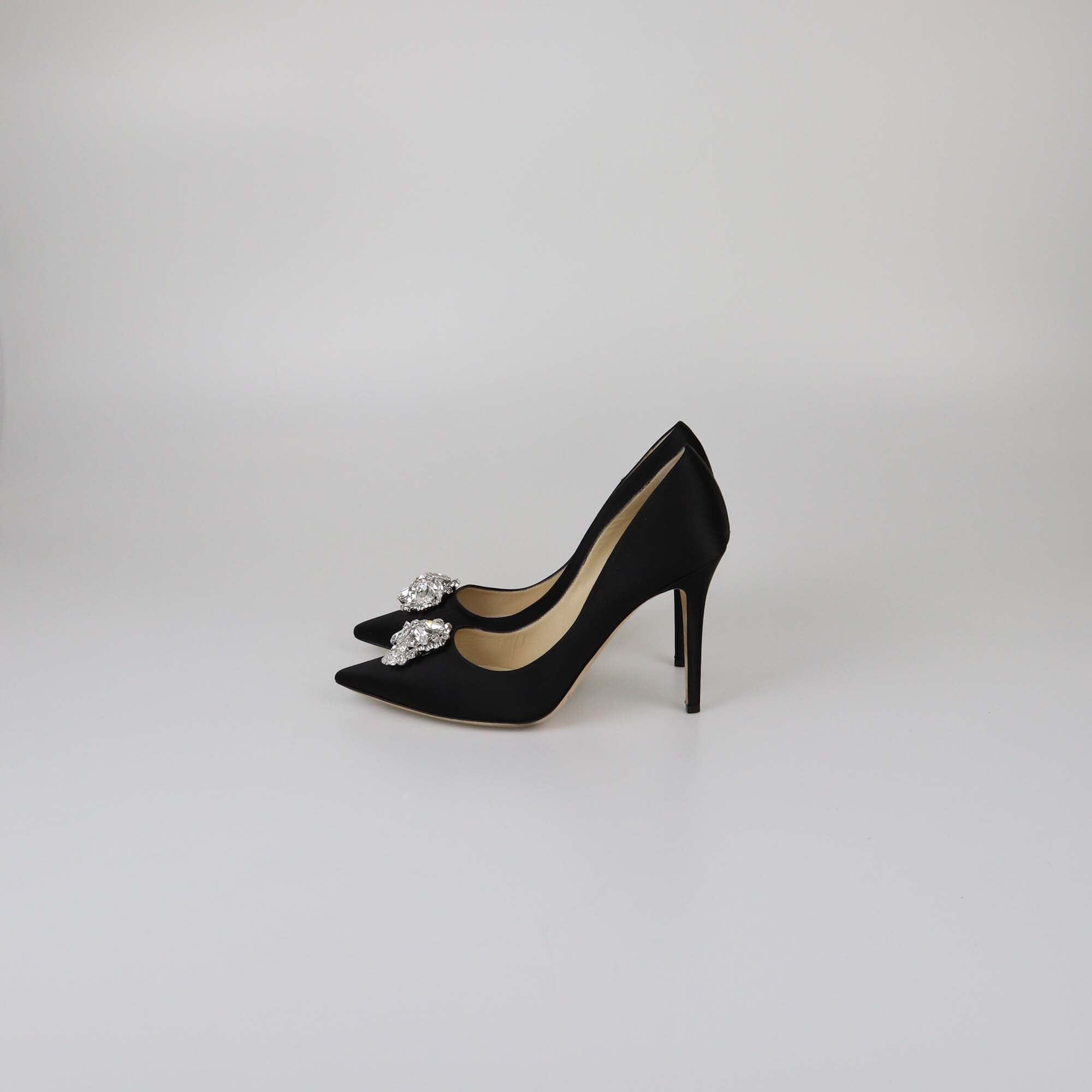 Jimmy Choo Black Crystal Embellished Pumps Womens Jimmy Choo 