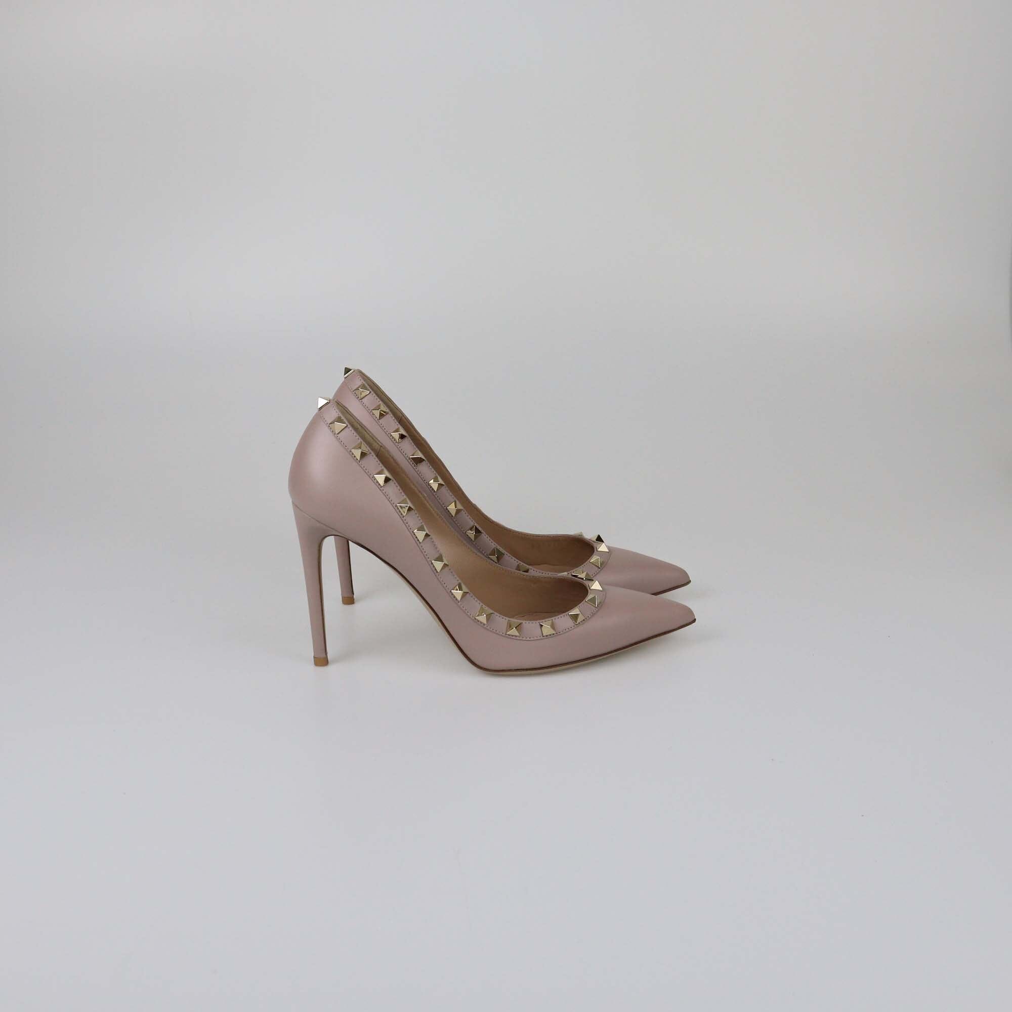 Valentino Rose Mauve Rockstud Pointed Toe Pumps Womens Valentino 