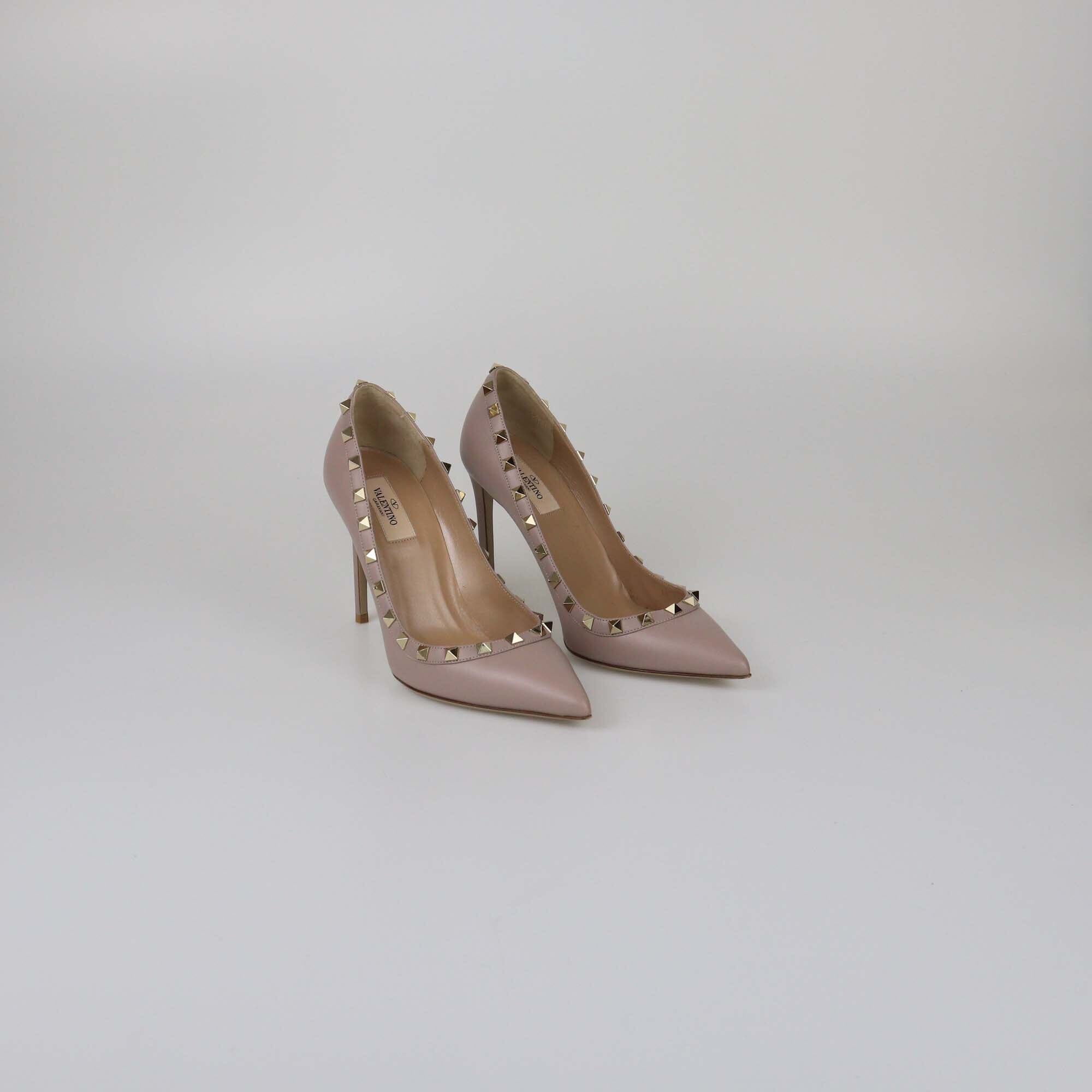 Valentino Rose Mauve Rockstud Pointed Toe Pumps Womens Valentino 